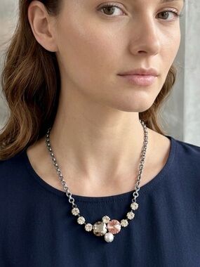 Sabika Austrian Crystal Cluster Necklace